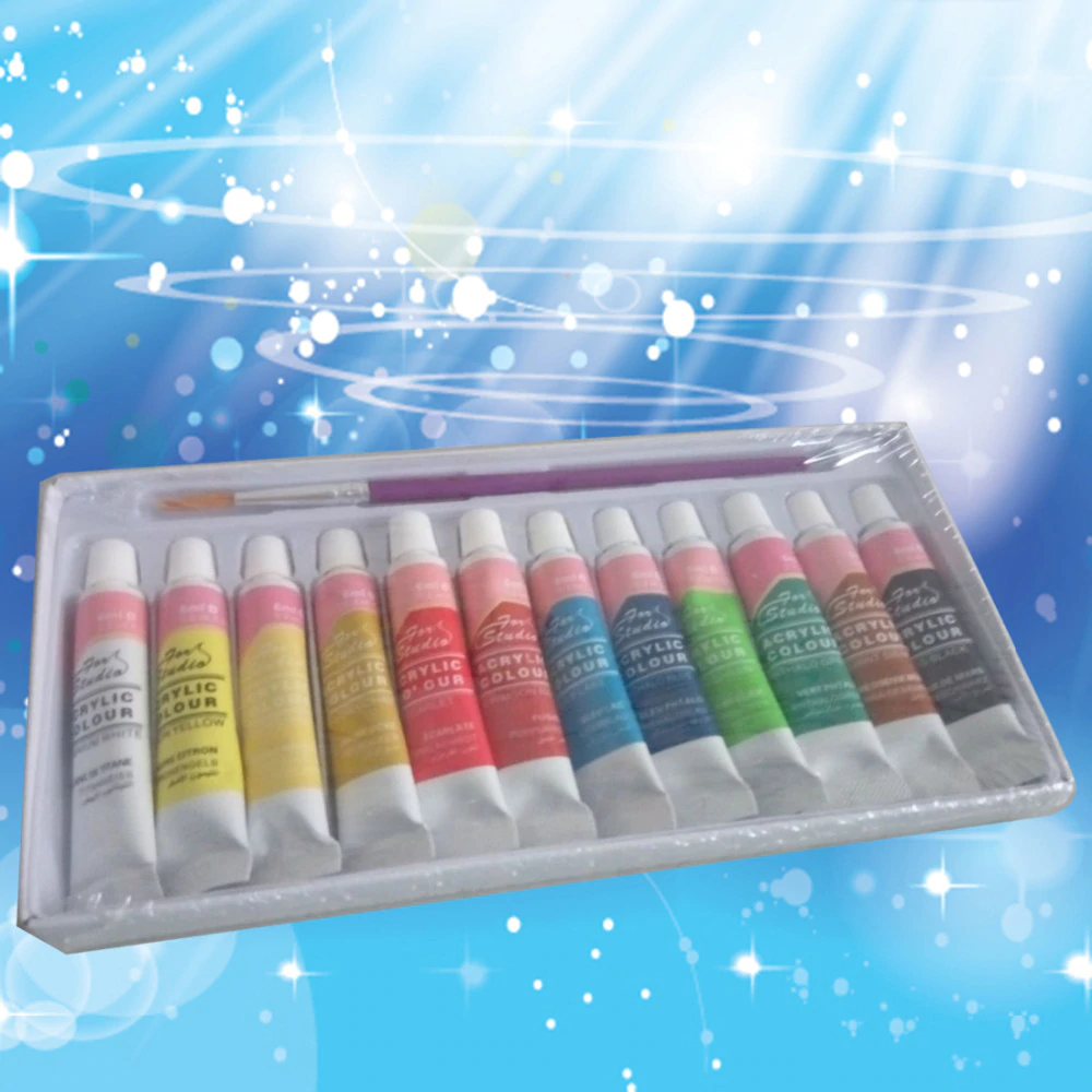 12 Color Acrylic Paints Set