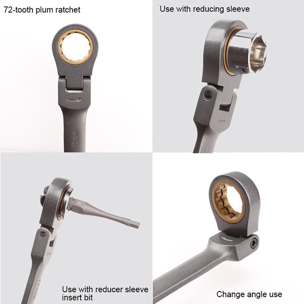 23PCS Multifunction Ratchet Wrench Spanner Set Flexible Head Ratchet Double Box