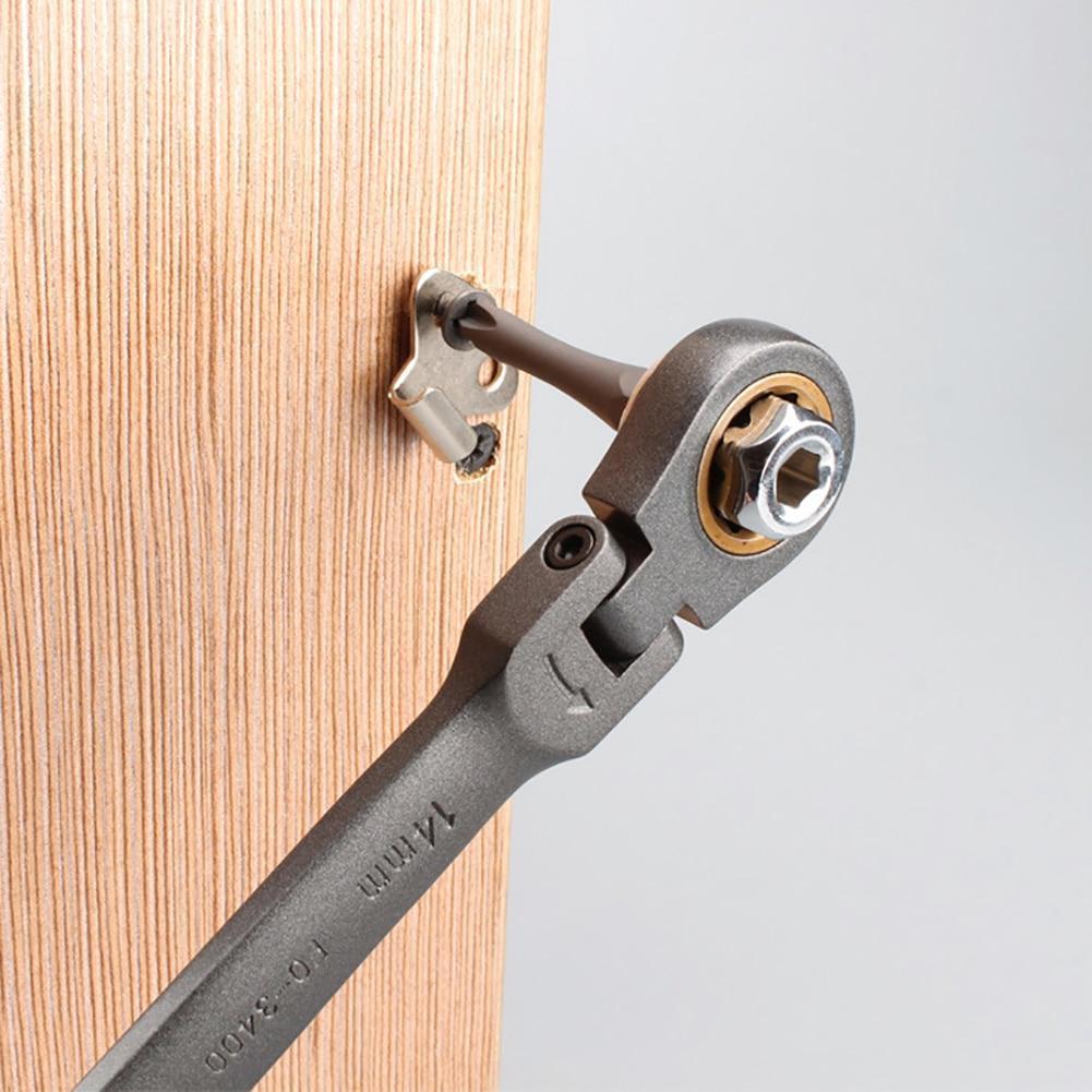 23PCS Multifunction Ratchet Wrench Spanner Set Flexible Head Ratchet Double Box