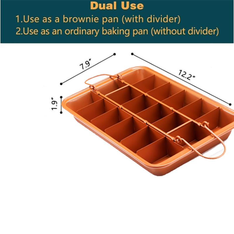 Brownie Copper Steel Nonstick Baking Pan
