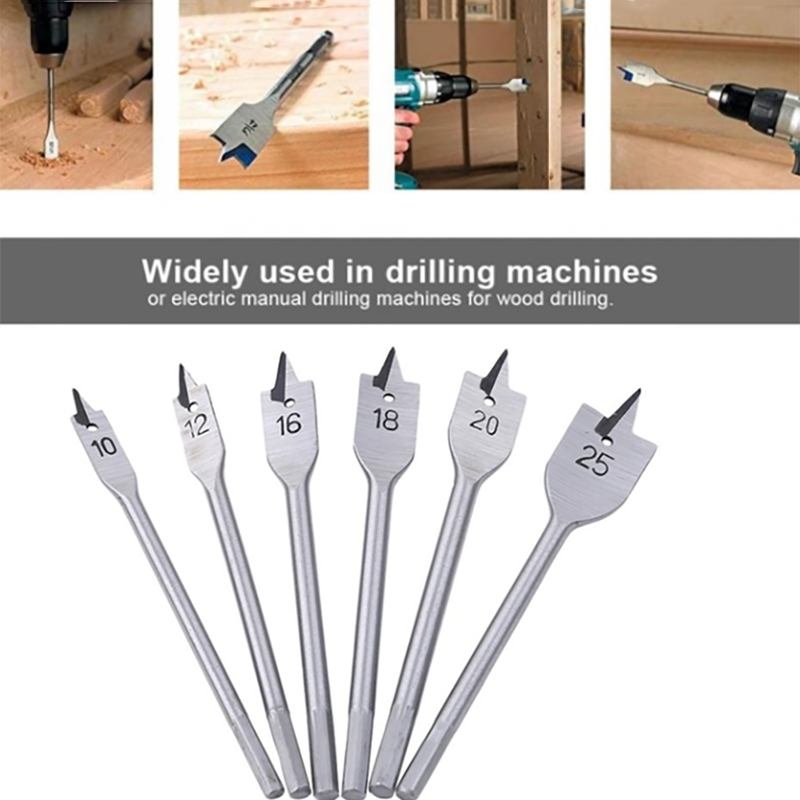 6PCS Woodworking Spade Drill Bits Power Tool Sets