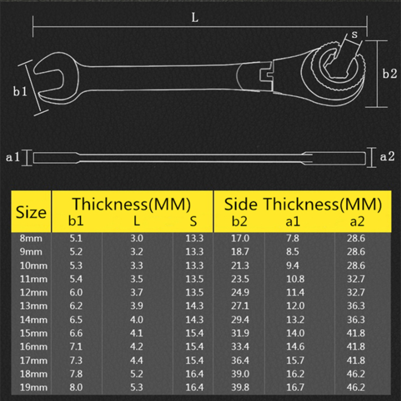 8-19mm Combination Tubing Wrench