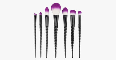 Black Unicorn Makeup Brush Set of 7 Brushes – For the Perfect Blending