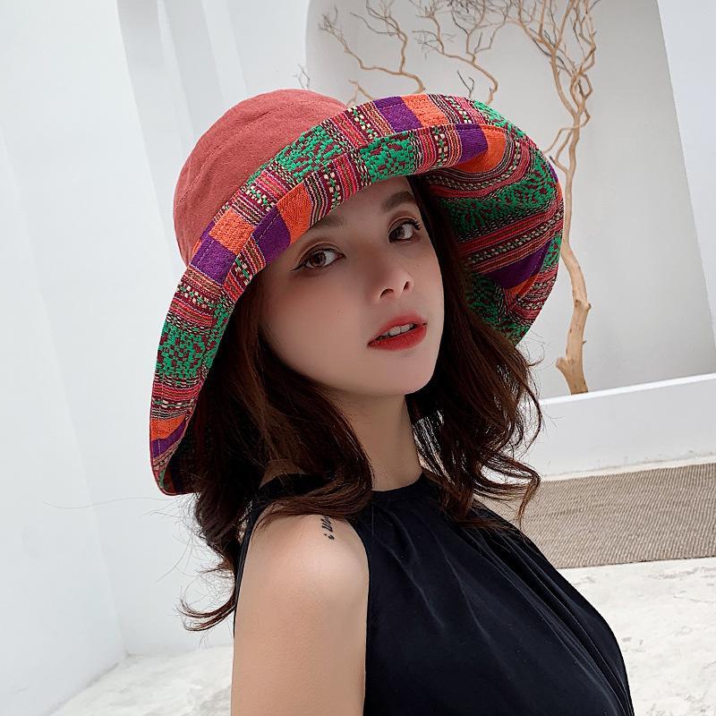 Big Brim Face-Covering Fisherman Hat,Foldable Double-Sided