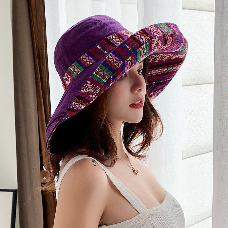 Big Brim Face-Covering Fisherman Hat,Foldable Double-Sided