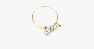 April Birthstone Charm Bangle