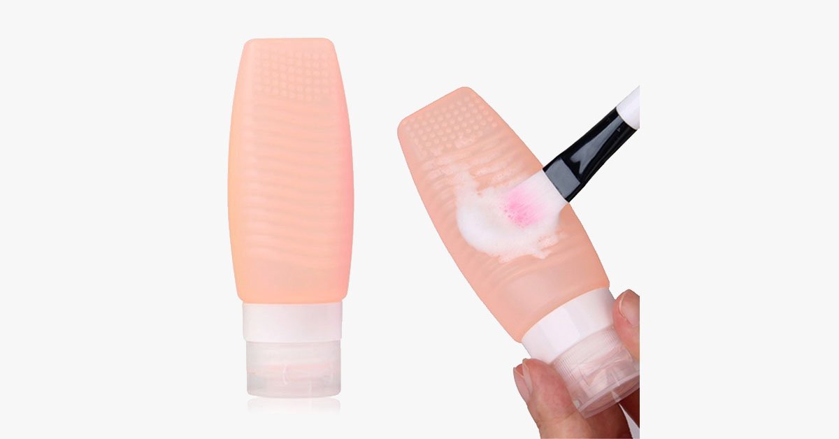 Brush Cleaner & Travel Bottle - Made From Silicone - Refillable, 48 ml