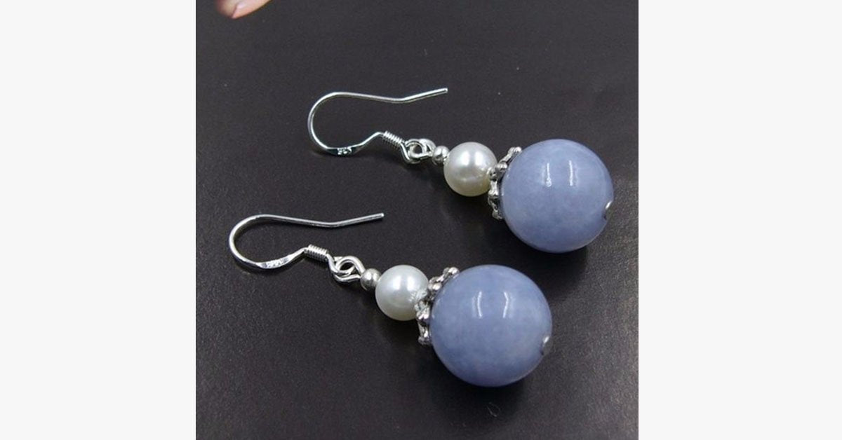 Aquamarine Pearl Drop Earring