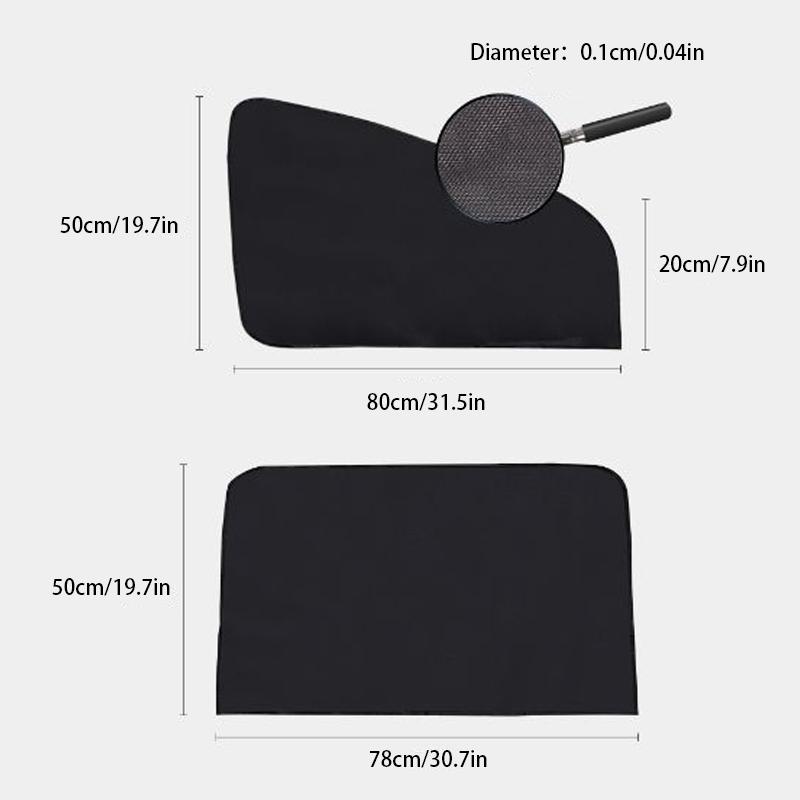 Car Side Window Magnetic Sunshade Curtains (2 PCs)