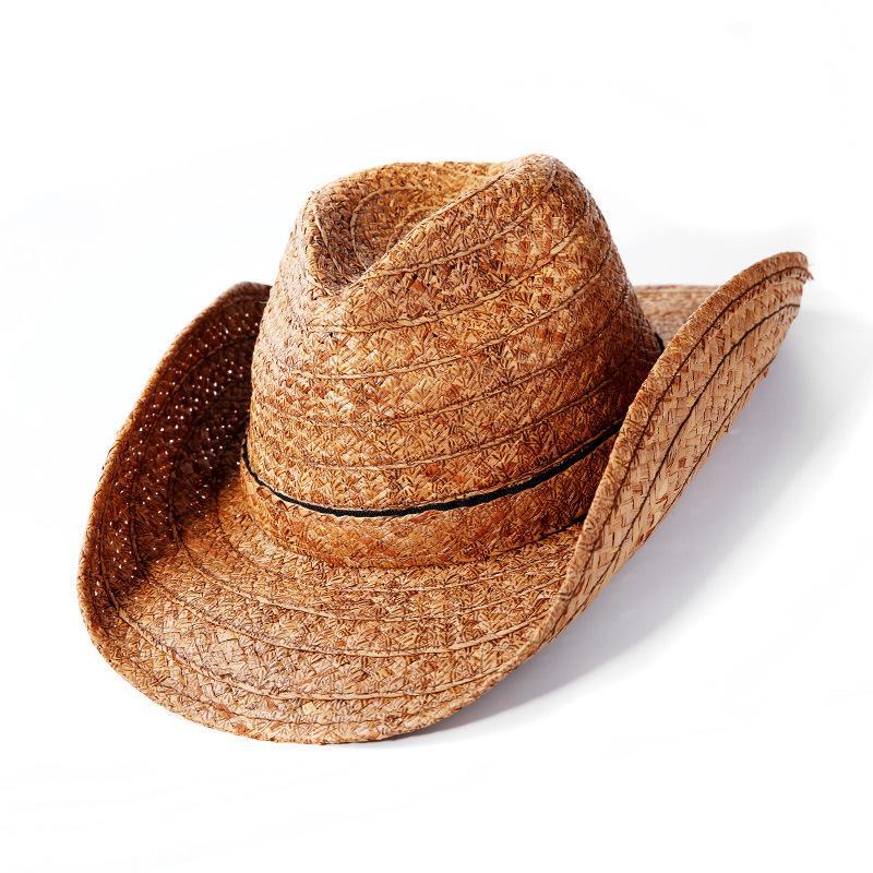 Casual Men's Big Brim Sun Hat, Western Cowboy  Straw Hat
