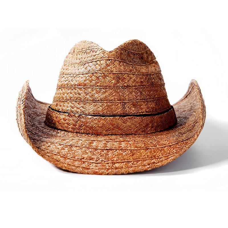 Casual Men's Big Brim Sun Hat, Western Cowboy  Straw Hat