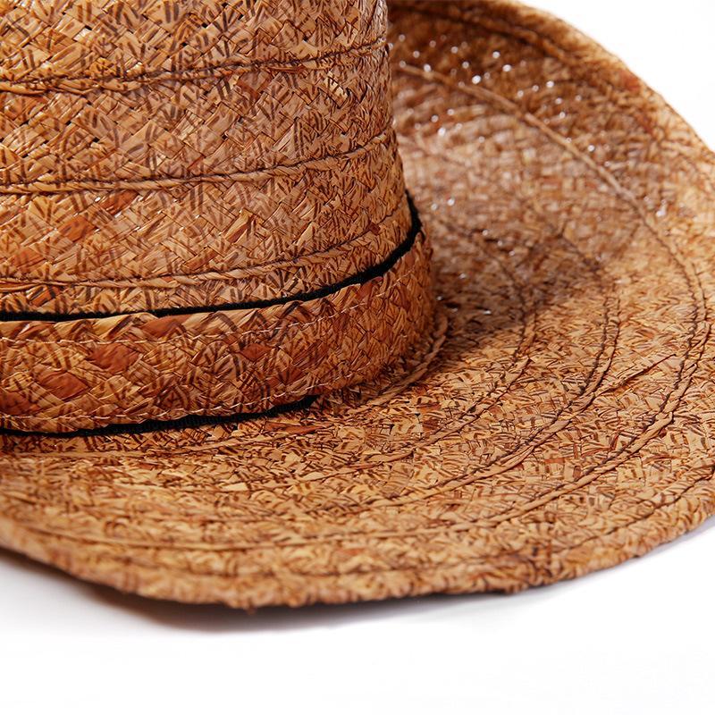 Casual Men's Big Brim Sun Hat, Western Cowboy  Straw Hat