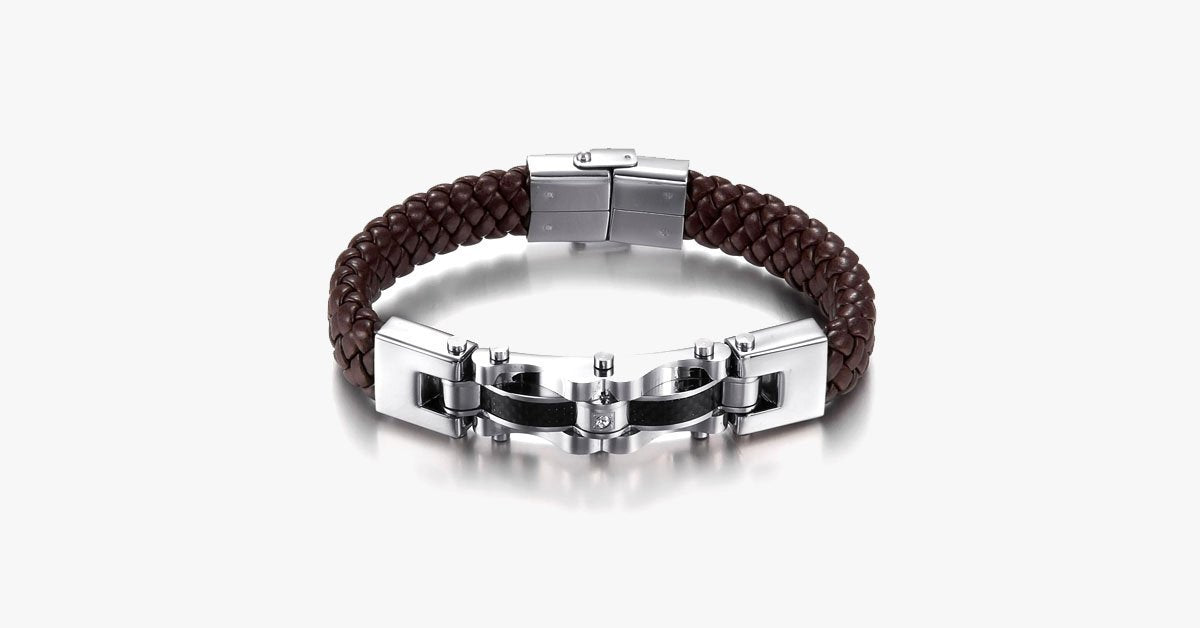 Armageddon Wing Men's Stainless Steel Bracelet (Brown)