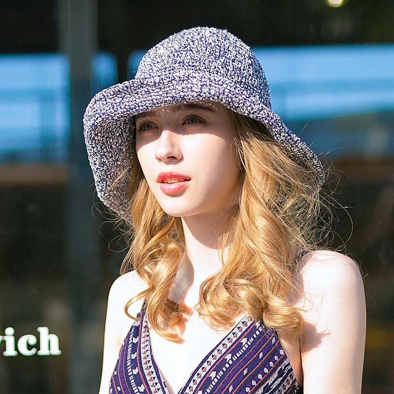 Crochet Cute Flower Straw Hat,Big Edge Foldable Sunhat