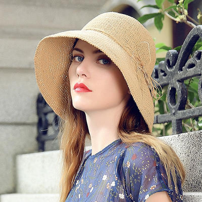 Crochet Big Edge Foldable Straw Hat