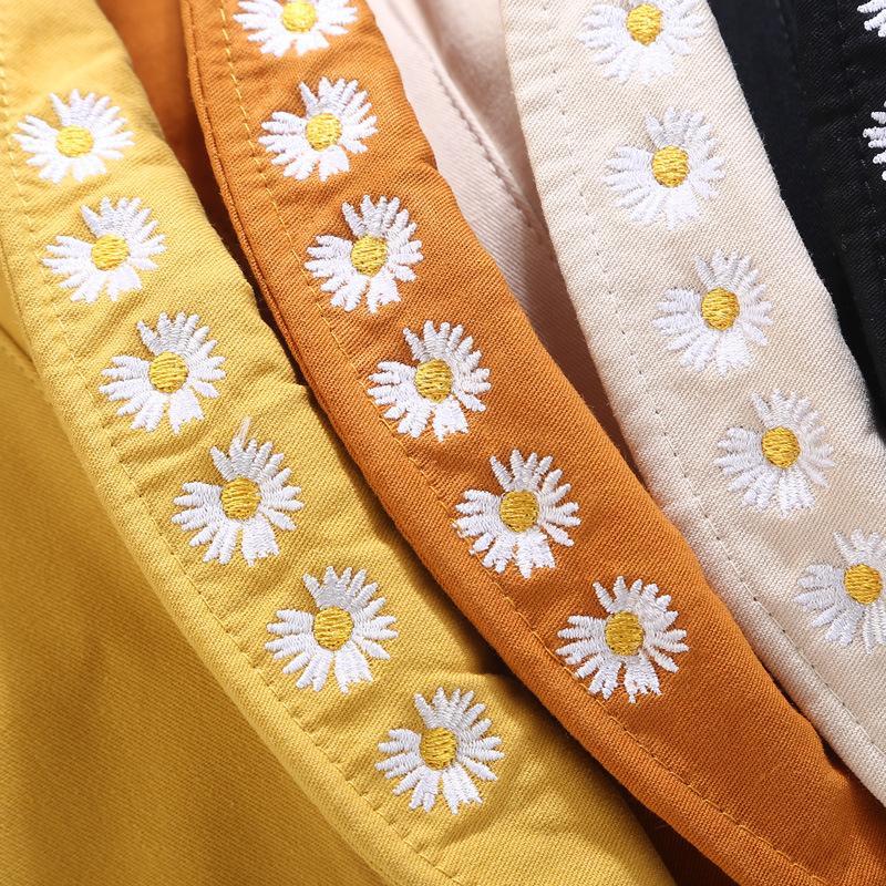 Daisy Double-Sided Fisherman Hat,Couple Sun Hat
