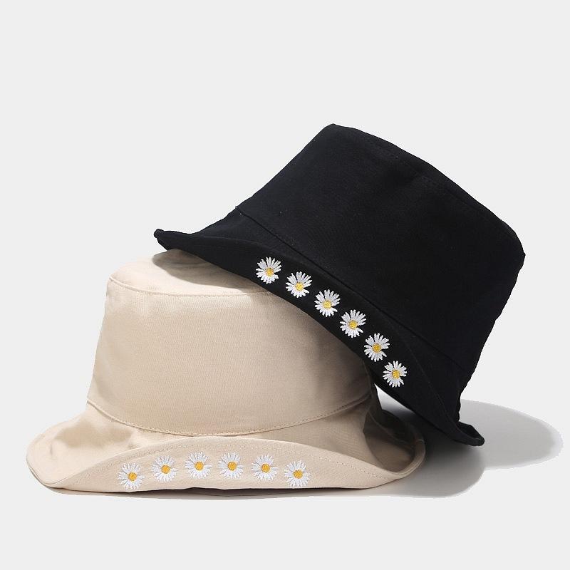 Daisy Double-Sided Fisherman Hat,Couple Sun Hat