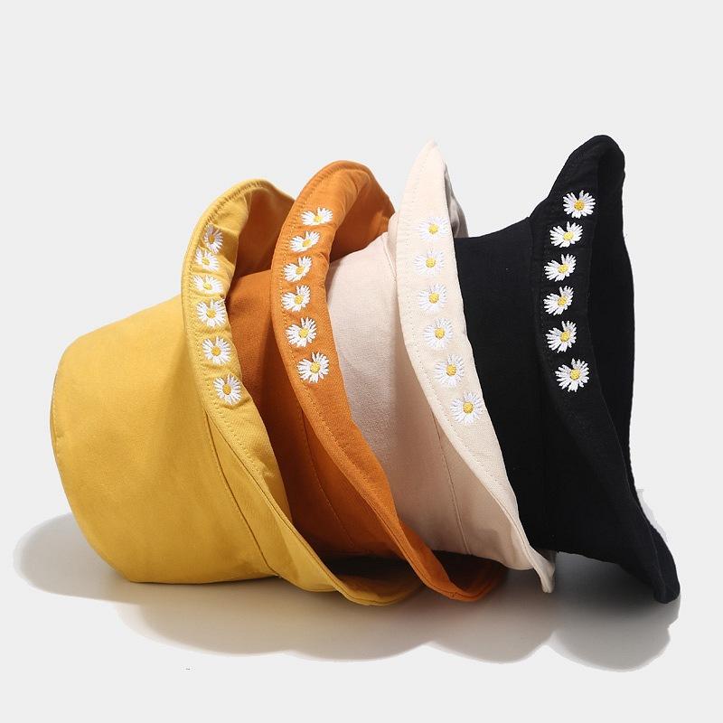 Daisy Double-Sided Fisherman Hat,Couple Sun Hat