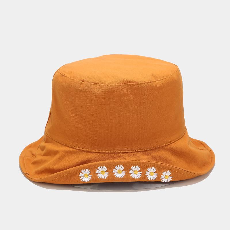 Daisy Double-Sided Fisherman Hat,Couple Sun Hat