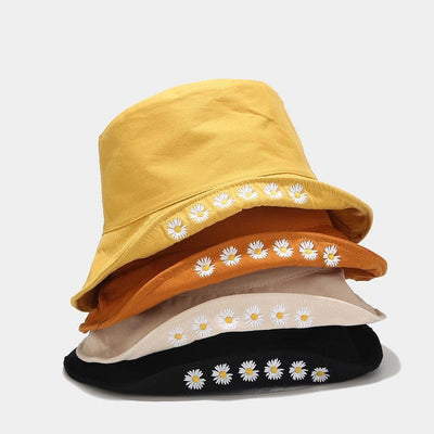 Daisy Double-Sided Fisherman Hat,Couple Sun Hat
