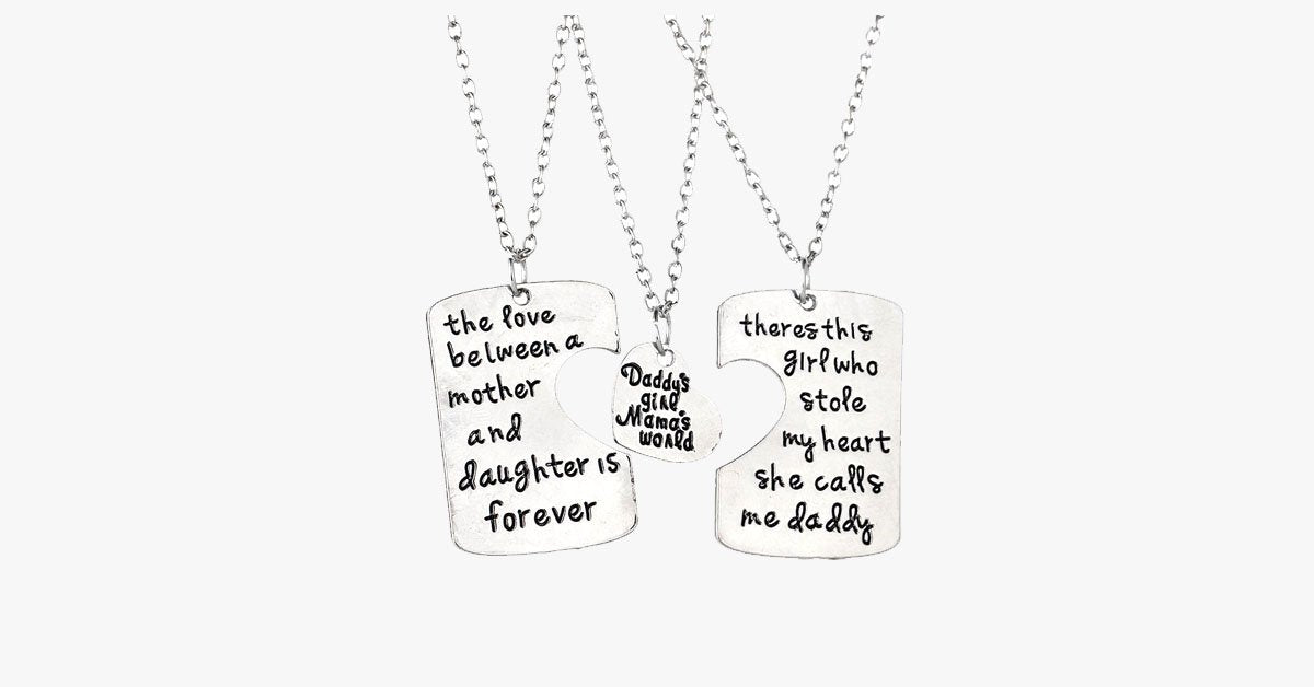 Daddy's Girl Mama's World Pendant Set