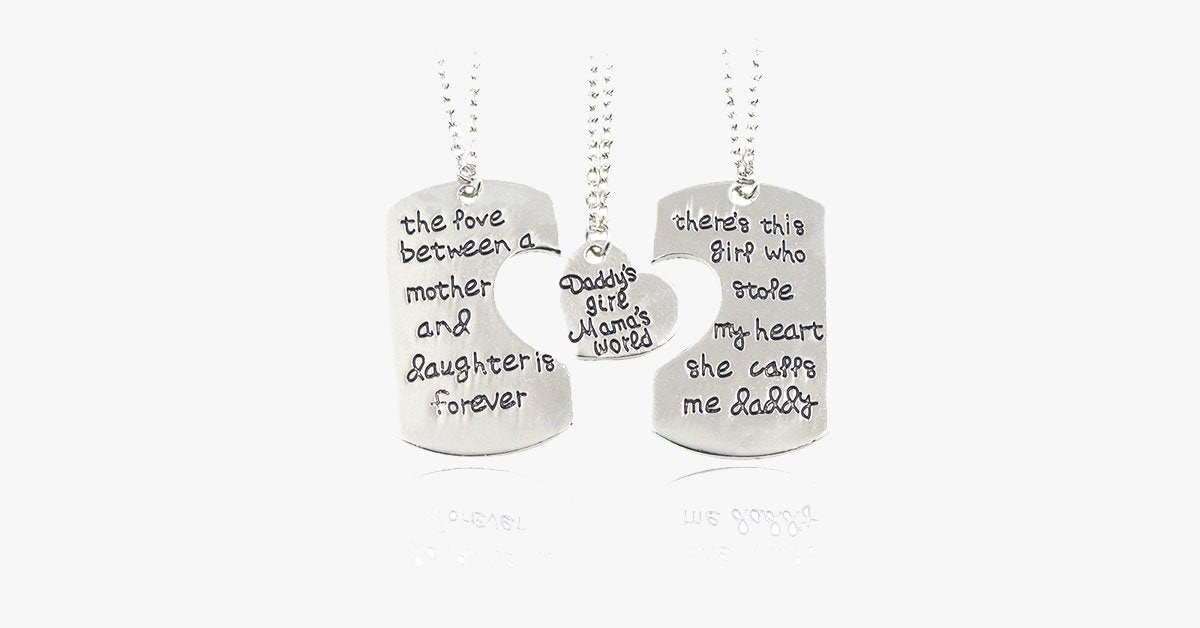 Daddy's Girl Mama's World Pendant Set