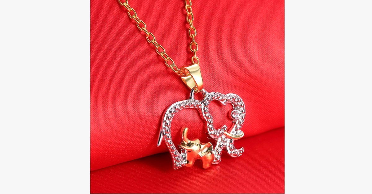 Cute Mommy and Baby Elephant Necklace - Perfect to Wear for Women of Every Age - Great Option to Gift Your Mother