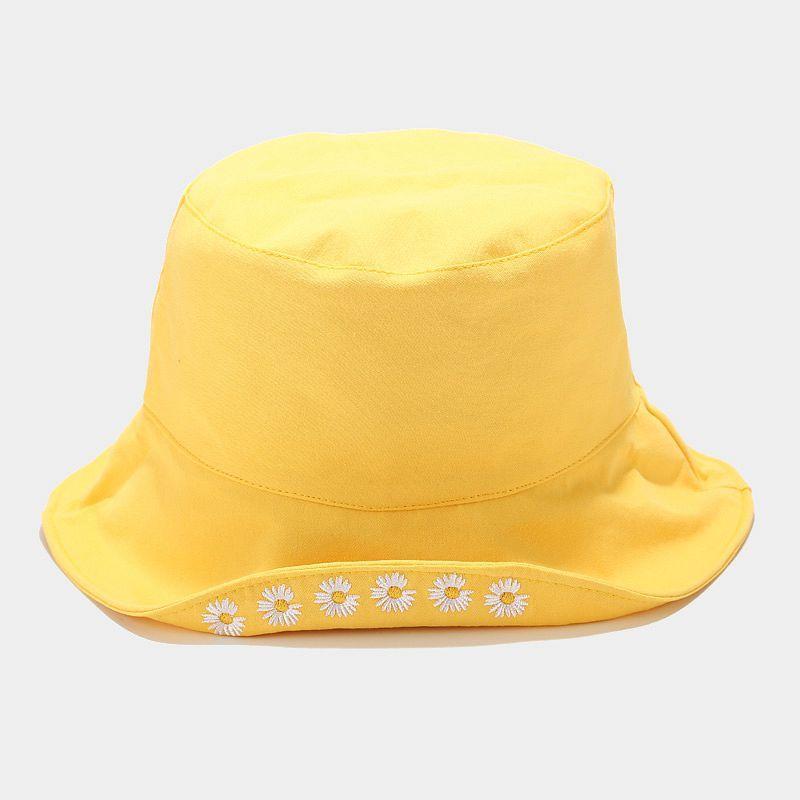 Daisy Double-Sided Fisherman Hat,Couple Sun Hat