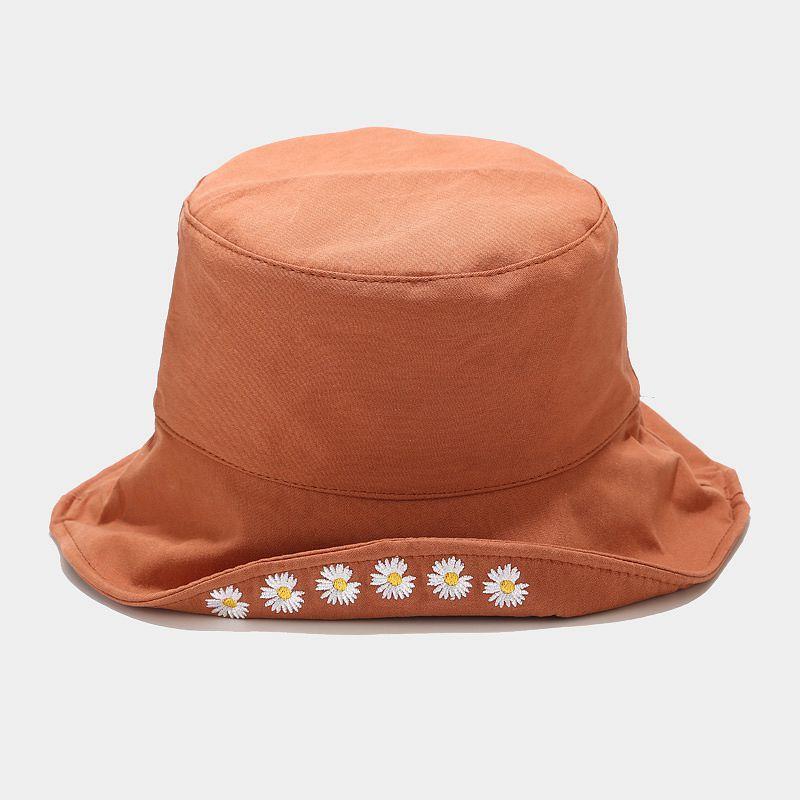 Daisy Double-Sided Fisherman Hat,Couple Sun Hat