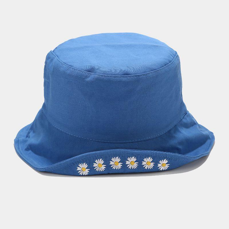 Daisy Double-Sided Fisherman Hat,Couple Sun Hat