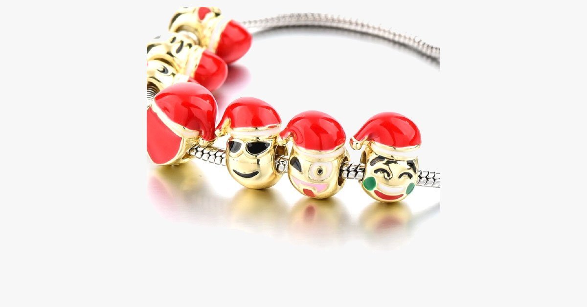 Christmas Emoji Charm Bracelet