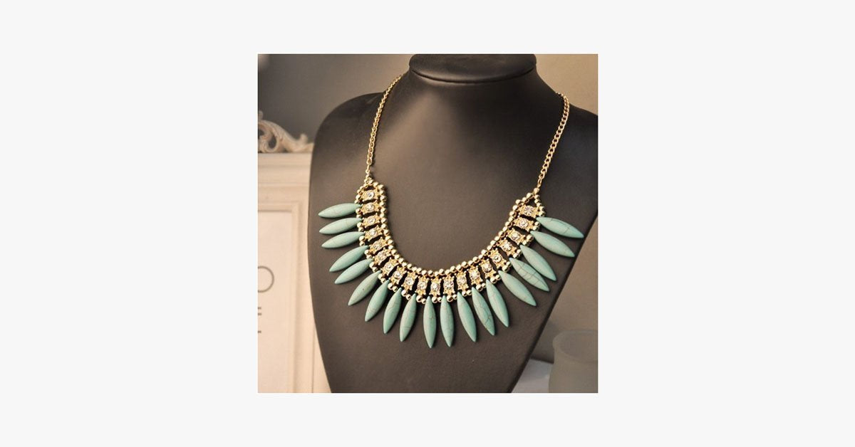 Bohemian Tassels Fringe Drop Statement Necklace