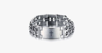 Bold Cross Stainless Steel Men's Bracelet