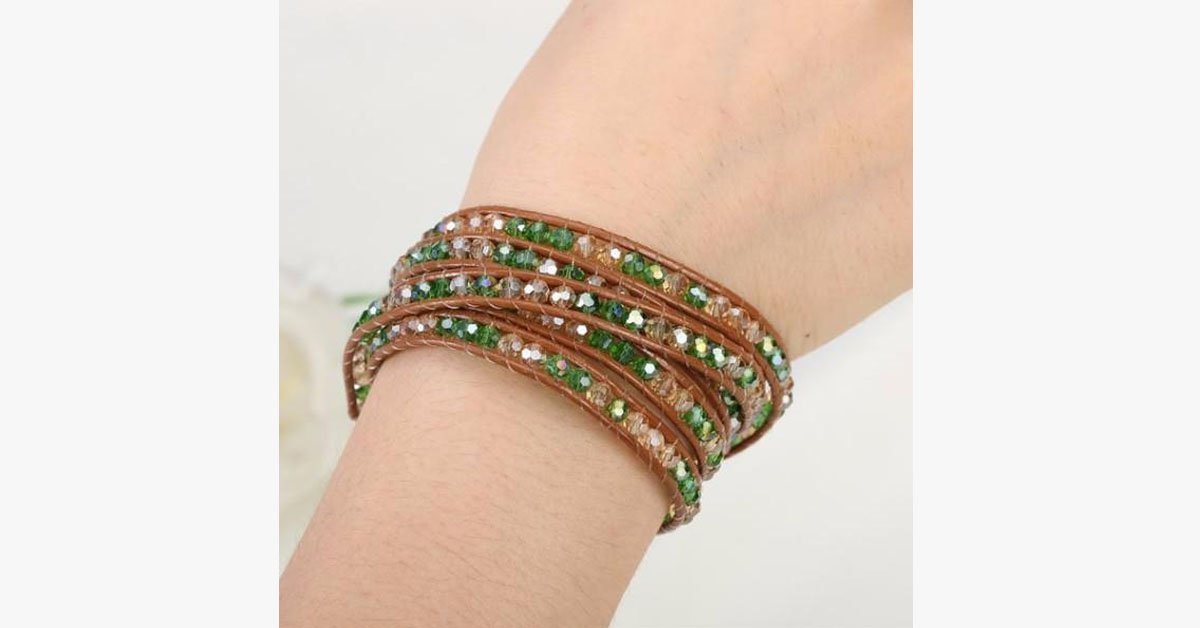 August Peridot Wrap Bracelet