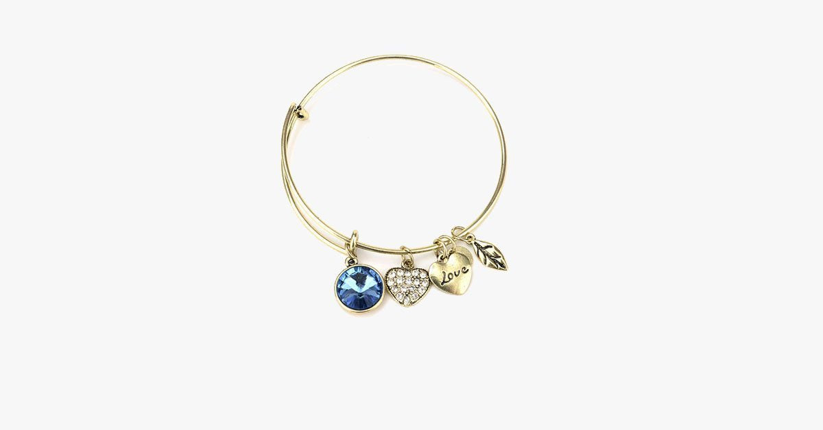 December Birthstone Charm Bangle