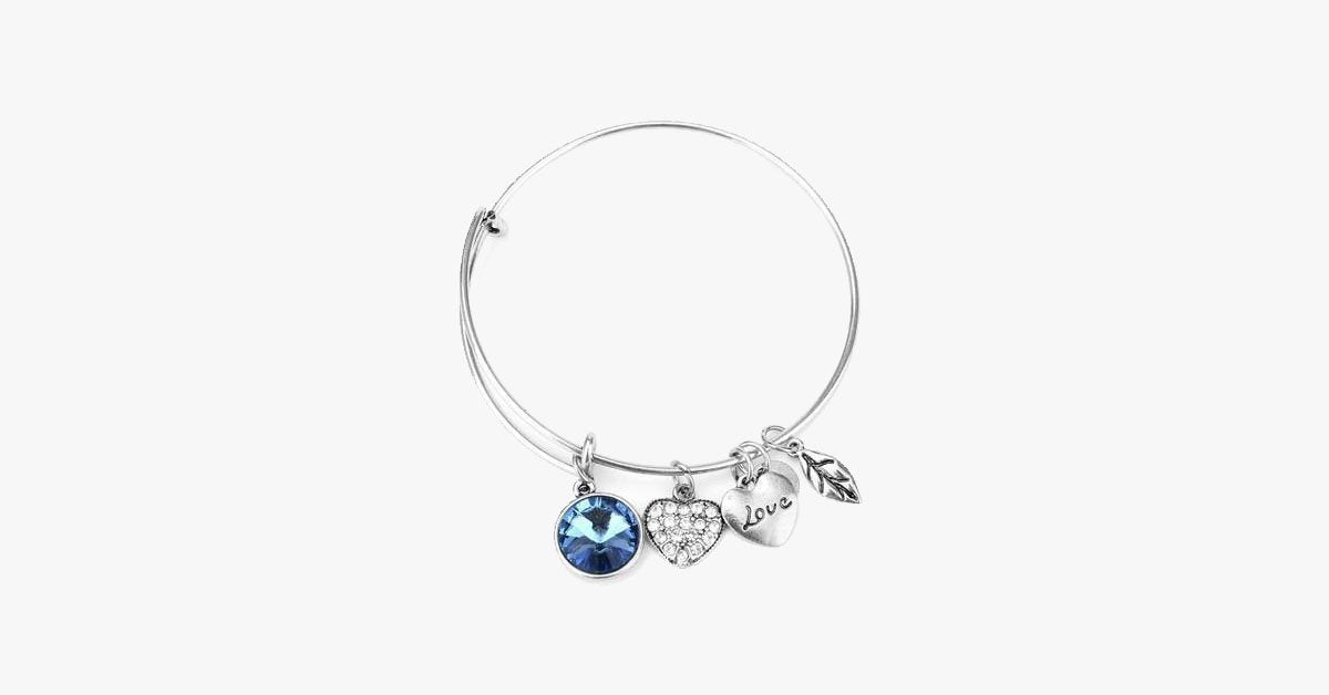 December Birthstone Charm Bangle