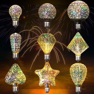 Colorful Fireworks Bulb,3D Bulb