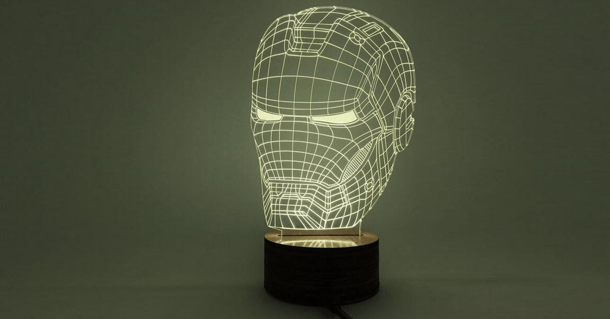 3D Optical Illusion Lamp with Iron Man Head – A Great Collectible For All Marvel Fans