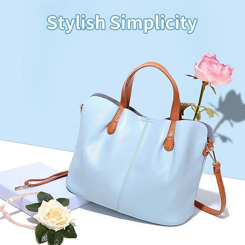 2 In 1 Leather Shopper Tote Bag