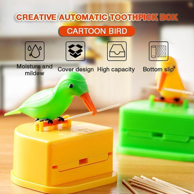 Creative Automatic Toothpick Box Cartoon Bird