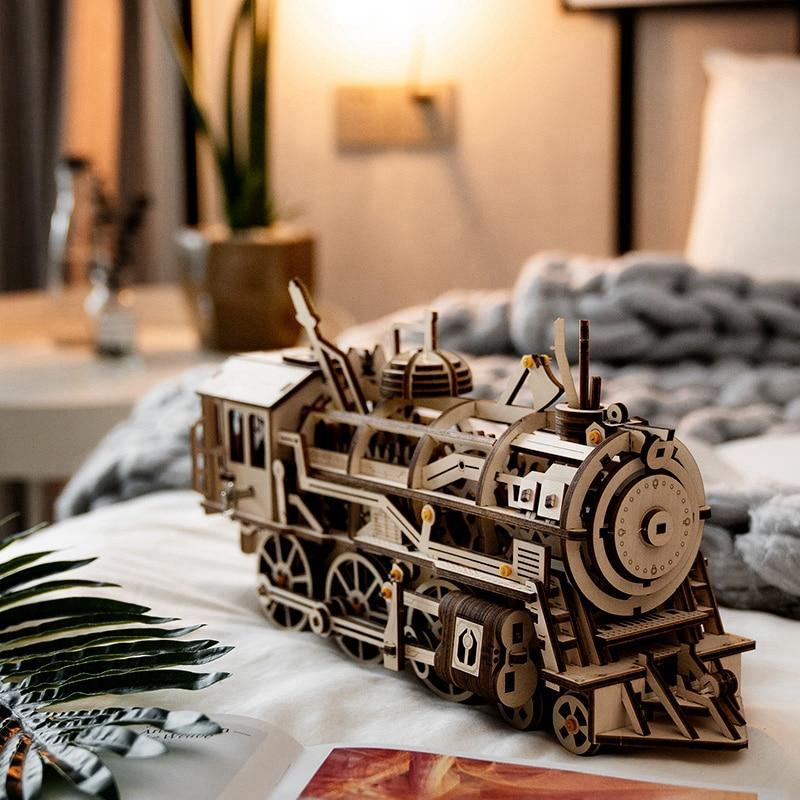 3D Wooden Moveable Train Building Kit