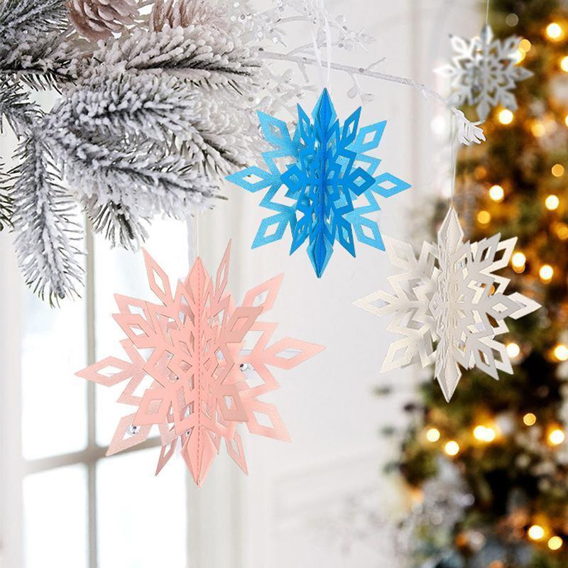 3D Snowflake Decorations (6/12 PCs)