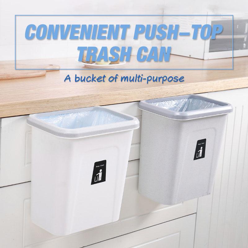 Convenient Push-top Trash Can