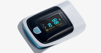 Advanced Finger Tip Pulse Oximeter with Neck and Wrist Chord - Measures Oxygen Levels and Pulse with the Future in Your Hands