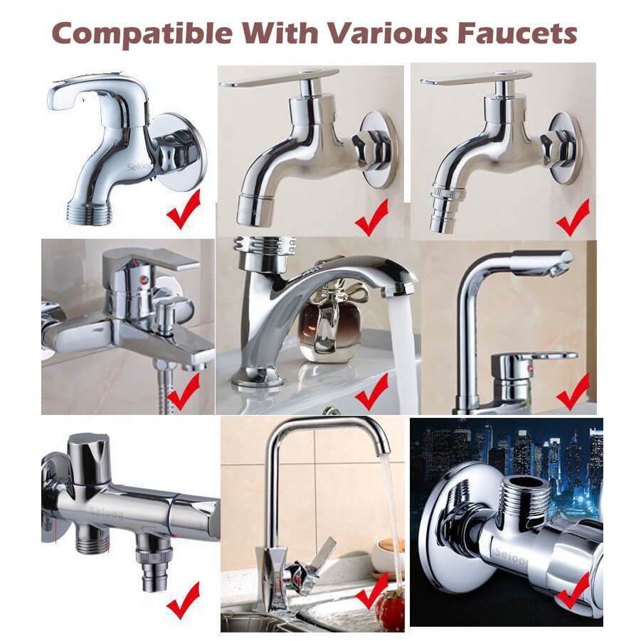 3 in 1 Faucet Adapter,Connect Car Wash Water Pipe Fittings