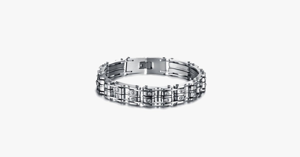 Clean CZ Diamond Stainless Steel Men's Bracelet