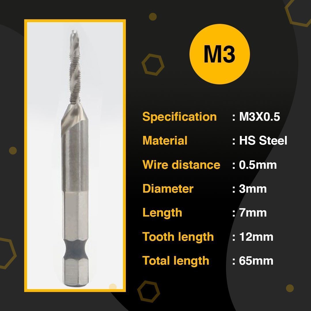6pcs Thread Tap Drill Bits Set