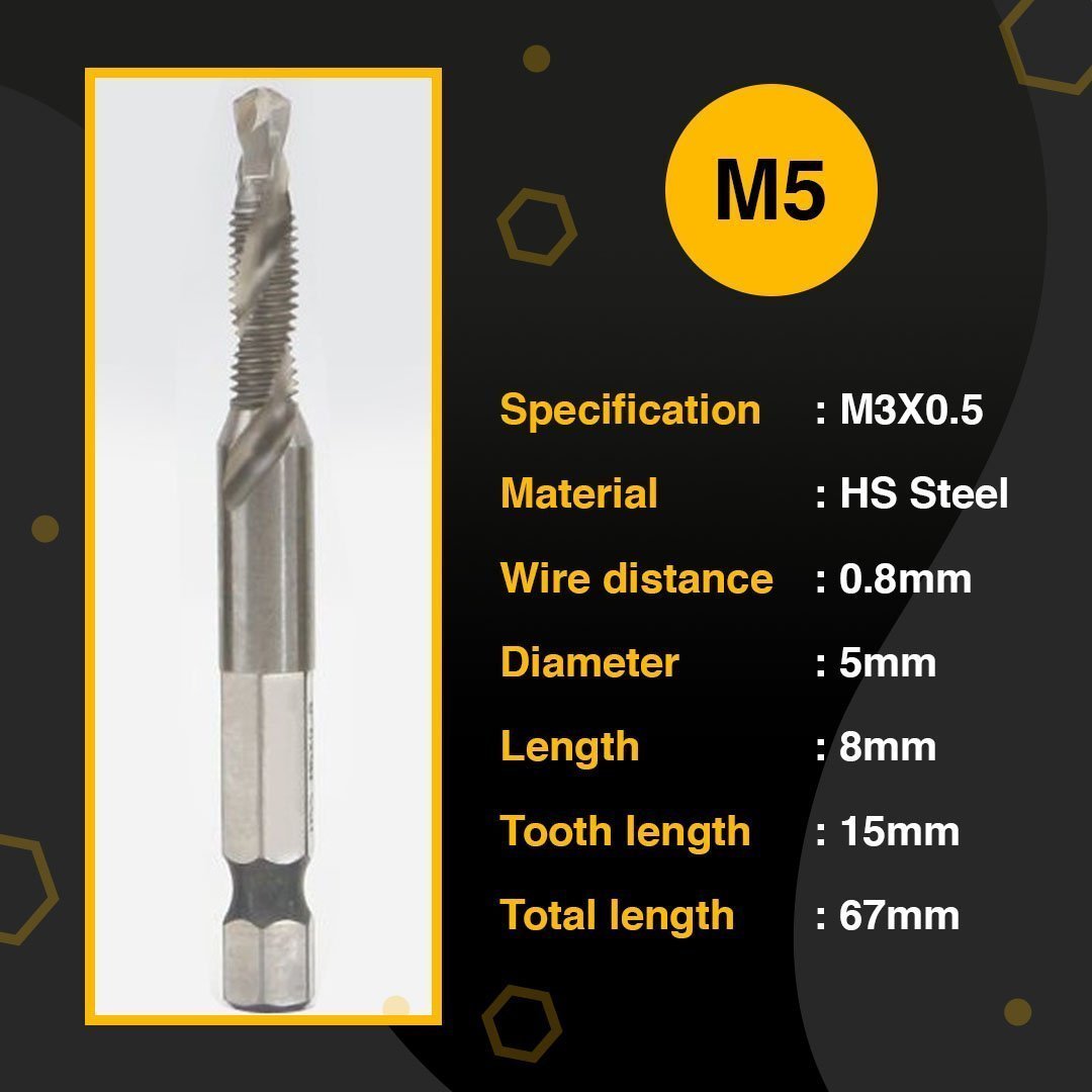 6pcs Thread Tap Drill Bits Set