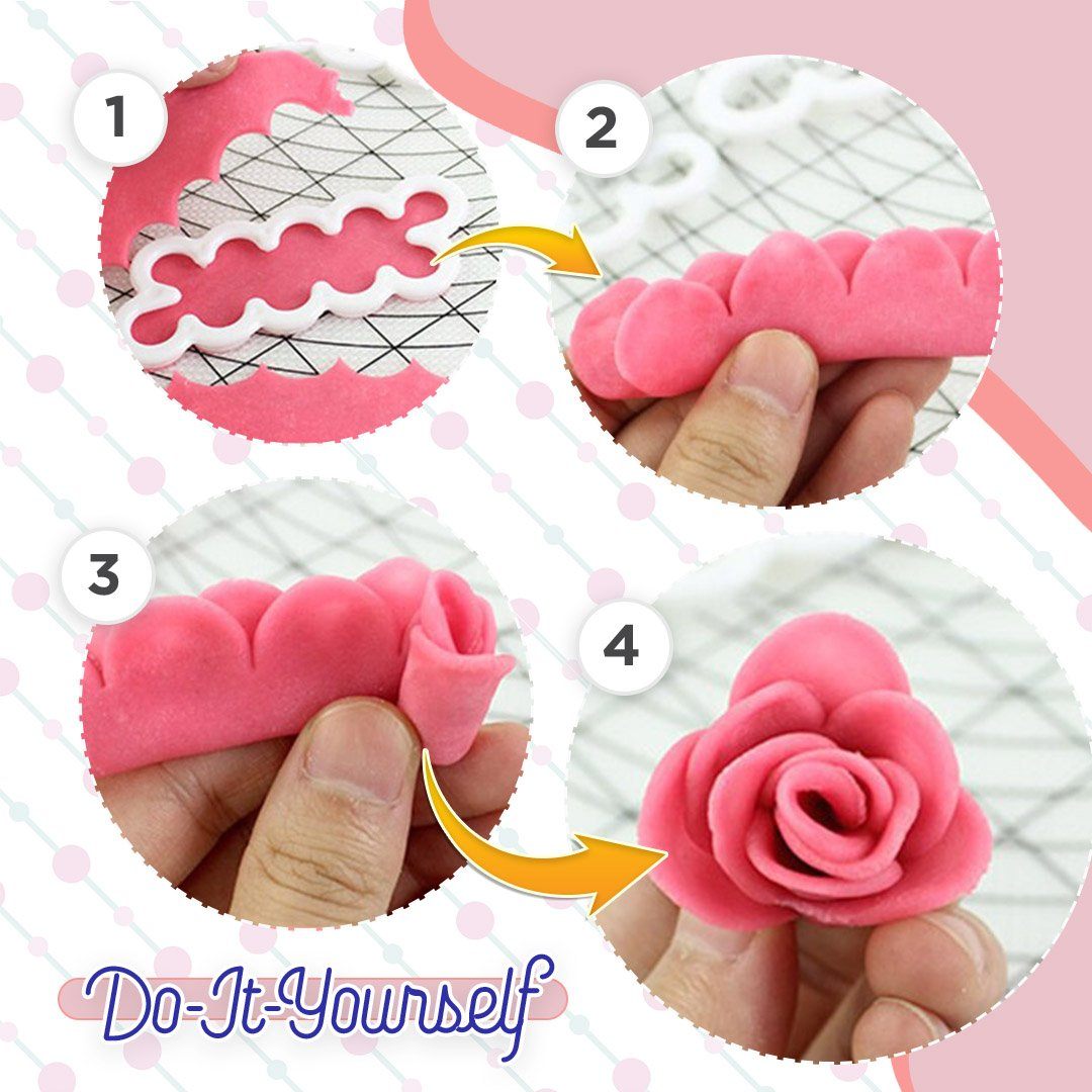 3D Rose Petal Flower Shaped Cutter