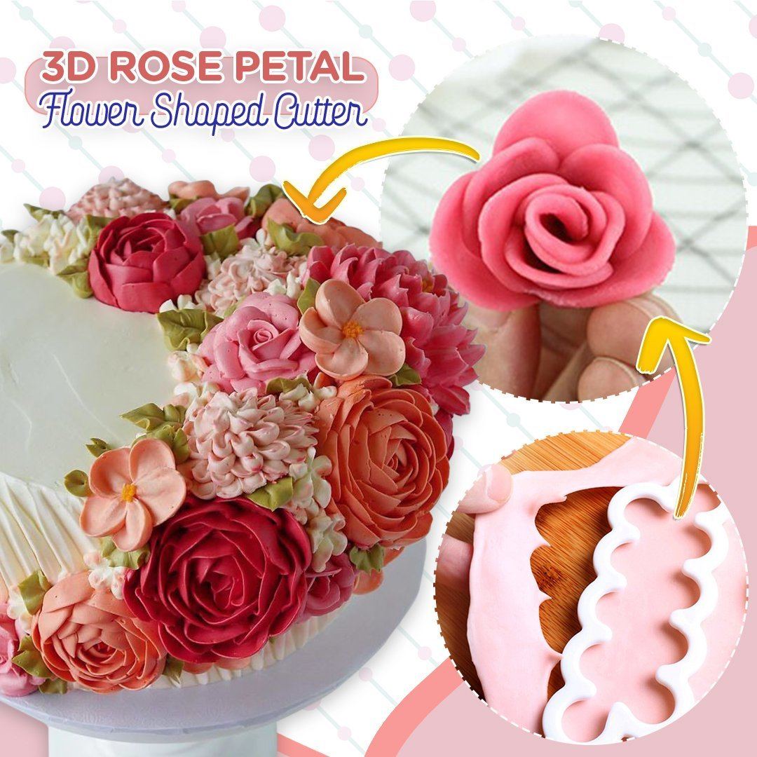 3D Rose Petal Flower Shaped Cutter